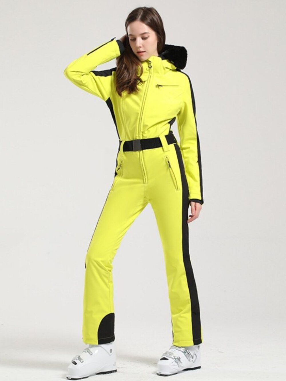 GSOU Classic Faux Fur Ski Jumpsuit